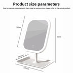 1 ~ 2 großer, quadratischer, drehbarer LED-Schminkspiegel – quadratischer Kosmetikspiegel mit verstellbarer Beleuchtung für Mädchenschlafsaal und den Heimgebrauch