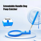 Faltbarer Hundekot-Aufheber aus Edelstahl – Kein Bücken, Kontaktlos, 90cm | Für Kotbeutel ab 23cm | Gassi & Reisen | Blau