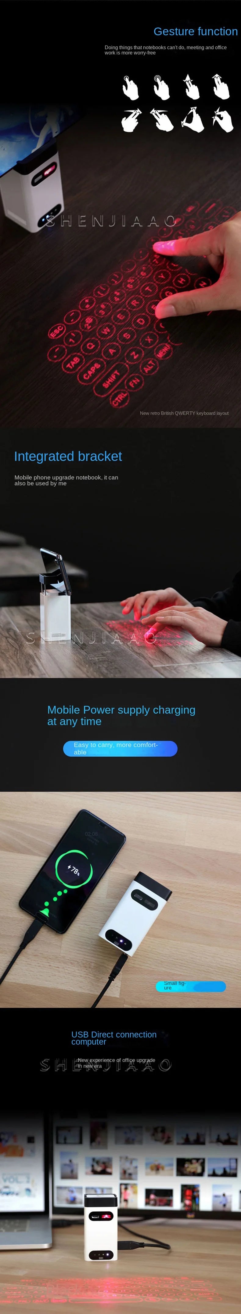 M1/KB560S Tragbare Mini Touch Tastatur Bluetooth Virtuelle Laser Tastatur Drahtlose Projektion Für Computer Telefon Laptop