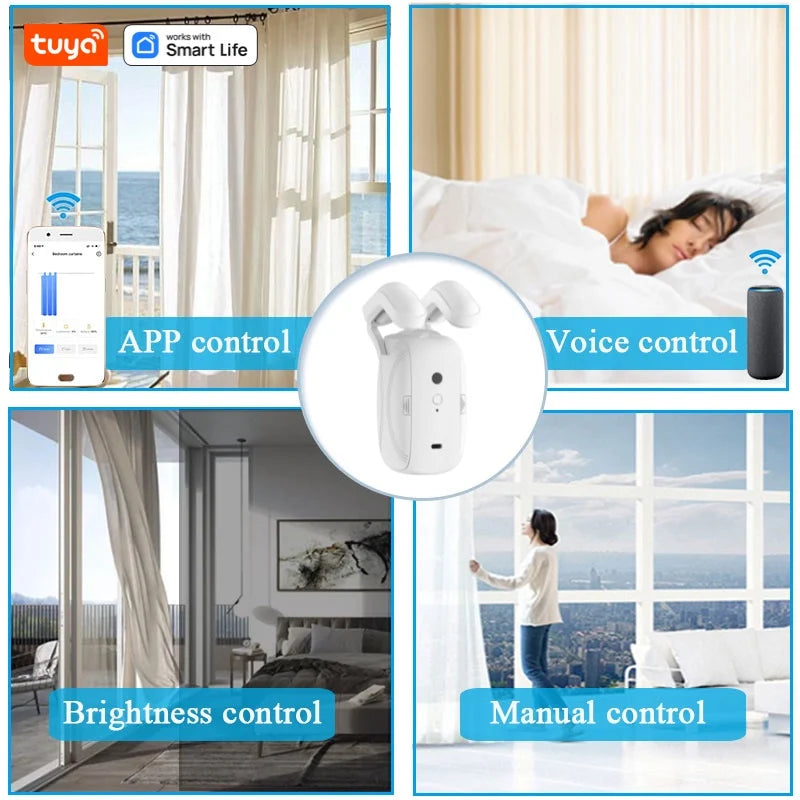 Tuya Smart Wifi Vorhangroboter (mit Gateway), Raffgardinenstange