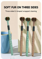 3D-Handzahnbürste Dreiseitige U-förmige weiche Zahnbürste für die umfassende Mundreinigung für Erwachsene (Farbe zufällig)