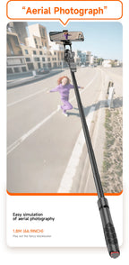 LISCN L16TT Selfie Stick Stativ – 1,8m ausfahrbar, Bluetooth, 360° drehbar | Faltbares Stativ