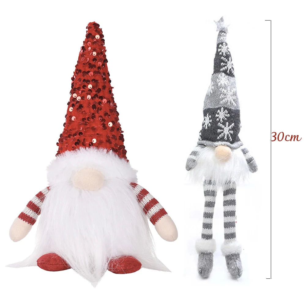 30 cm leuchtender Zwerg Weihnachtsdekorationen 2024 gesichtslose Plüschpuppen Elf Home Ornamente Navidad Neujahr 2024 Geschenk