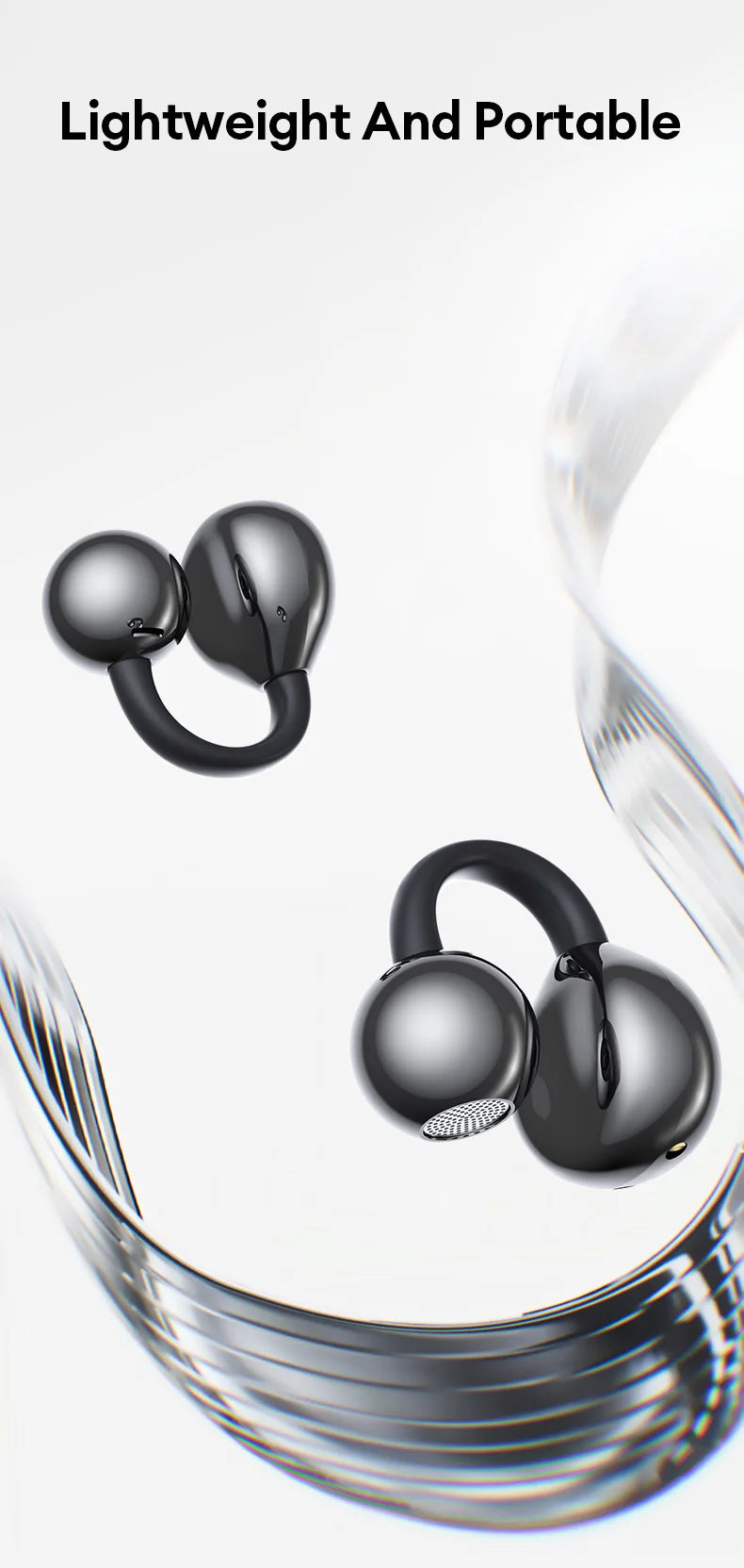 AI-Übersetzungskopfhörer AOC Ohrclip-Ohrhörer OWS Bluetooth Smart LCD-Bildschirm-Touch-Kopfhörer Gaming Wireless Sport Headset 3521