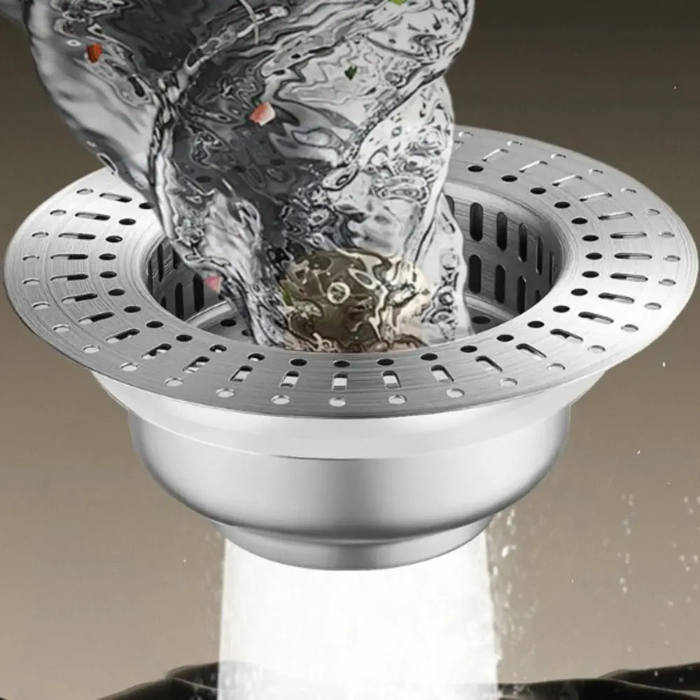 Edelstahl-Spülbeckensieb mit Pop-Up-Abflussstopper – Korbfilter, Anti-Verstopfung, 2 Stile