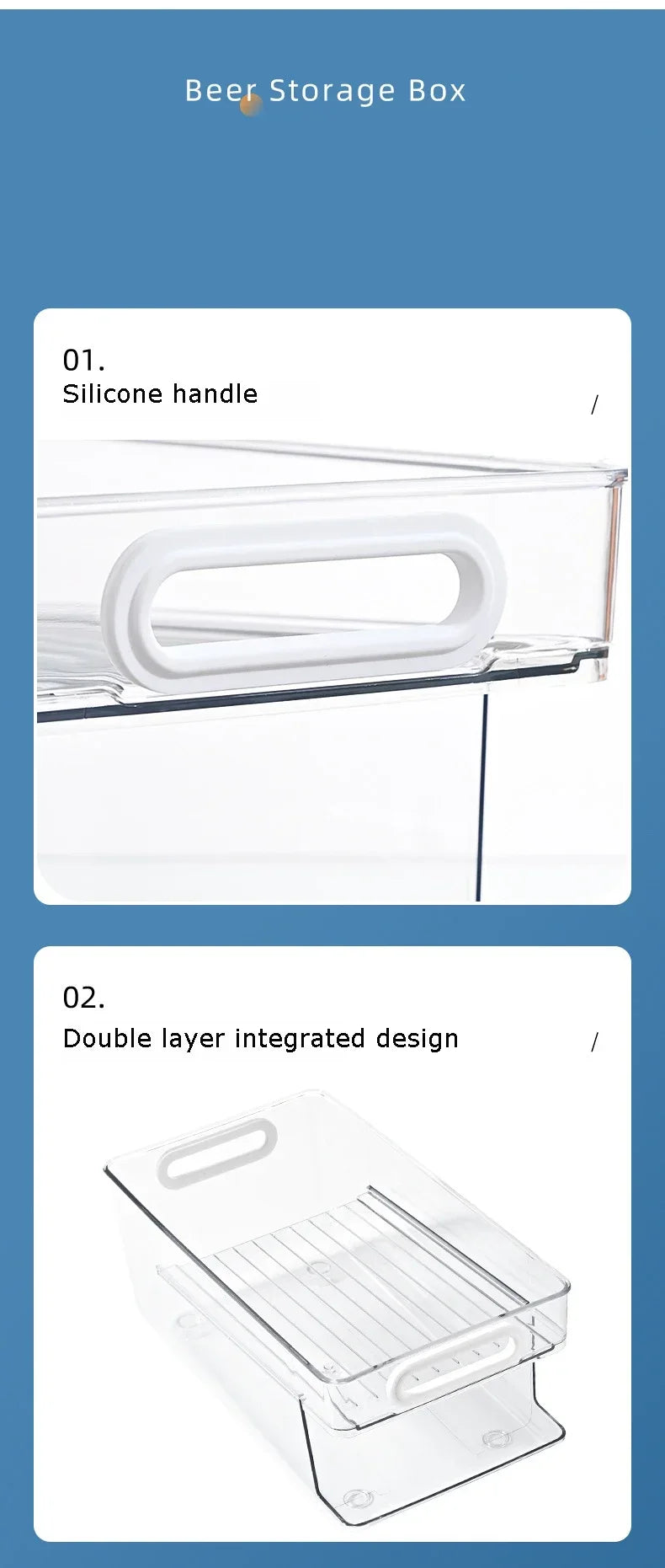 Stapelbarer Kühlschrank-Organizer, Behälter, Pop-Soda-Dosenspender, Getränkehalter für Kühlschrank, durchsichtiges Kunststoff-Aufbewahrungsregal für Lebensmittel in Dosen