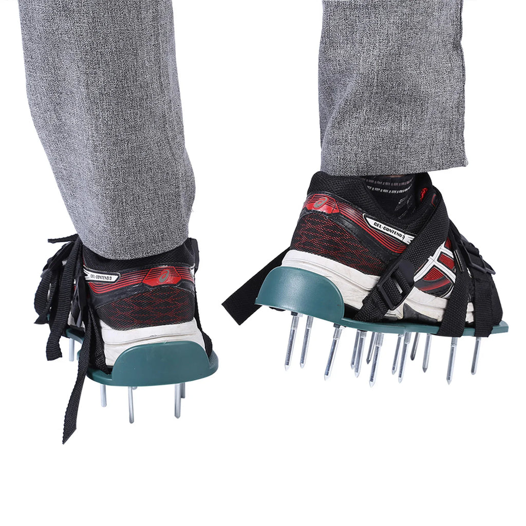 Rasen-Spike-Schuhe, 1 Paar Rasenbelüfter-Sandalen, robuste Gras-Spikes-Schuhe mit Kunststoffschnalle, Gartenwerkzeug, Rasenbelüfter-Schuhe