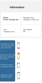 Stapelbarer Kühlschrank-Organizer, Behälter, Pop-Soda-Dosenspender, Getränkehalter für Kühlschrank, durchsichtiges Kunststoff-Aufbewahrungsregal für Lebensmittel in Dosen