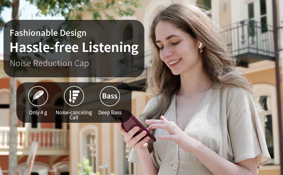 Kabellose Ohrhörer mit Bluetooth 5.3, In-Ear-Kopfhörer mit 4 ENC-Mikrofonen und 36 Stunden Spielzeit, LED-Anzeige im Lieferumfang enthalten.