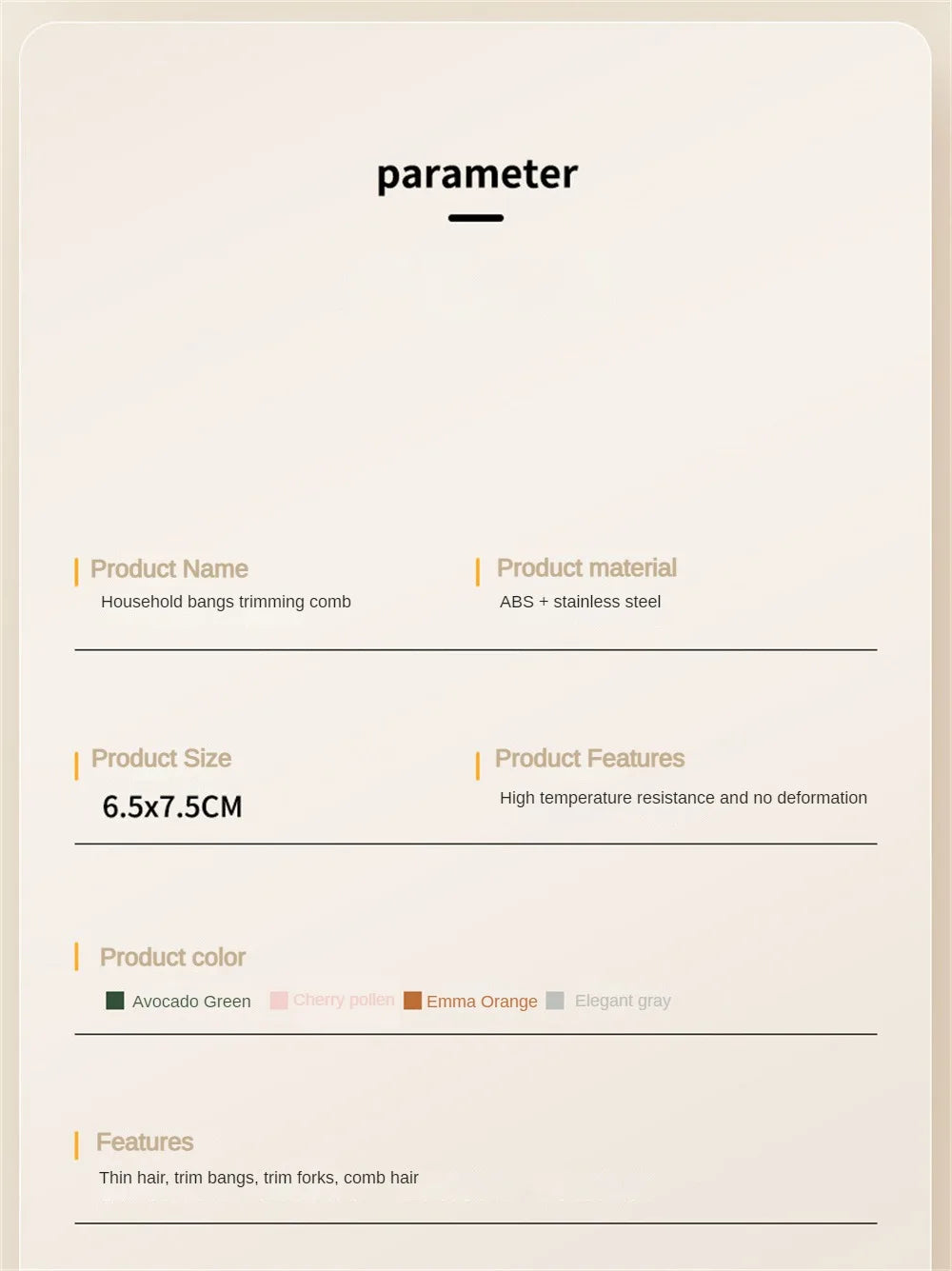 2-in-1-Baby-Haarschnitt- und Friseurkamm zum Trimmen von Pony und gebrochenem Haar, Pony-Trimmer, manuell, tragbar, für Kinder