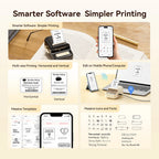 Niimbot B21- Kabelloser tintenloser Etikettendrucker, Barcode-Etikettendrucker, Druckpapier, Aufkleber Maschine 20 mm - 50 mm