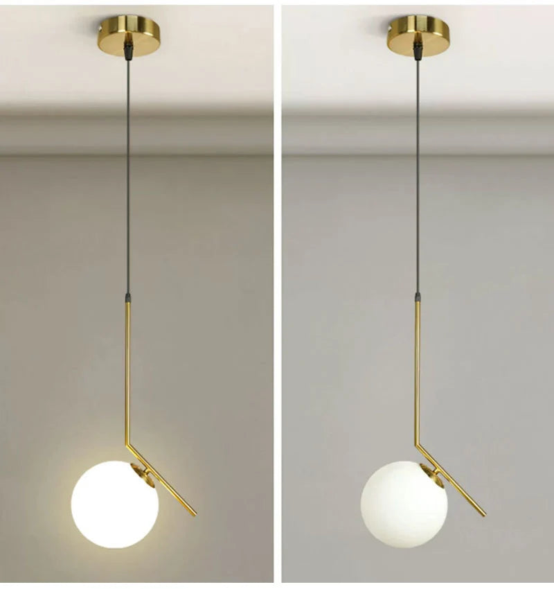 Nordische Glaskugel Pendel leuchten Messing schwarz Hängelampe modernes Wohnzimmer Esszimmer Schlafzimmer Dekor Decken leuchte Haus Lampen für Schlafzimmer Wohnzimmer Korridor Licht Balkon Lichter Decken leuchten