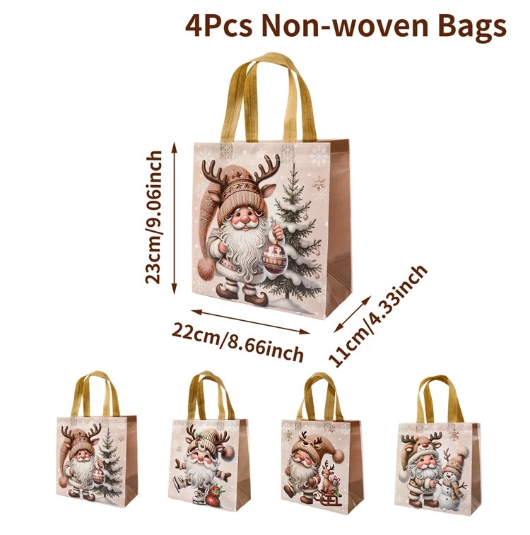 4 stücke Weihnachten Geschenk Taschen Weihnachten Party Dekoration Kinder Gefälligkeiten 2025 Weihnachten Santa Claus Handtaschen Navidad Natal Neue Jahr geschenk 2026