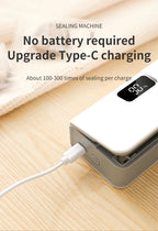 Mini-Wärmebeutel-Versiegelungsmaschine, Versiegelungsmaschine für Plastiktüten, wiederaufladbar, für Lebensmittelverpackungen, Heißsiegelgerät, tragbares Thermo-Beutelversiegelungsgerät