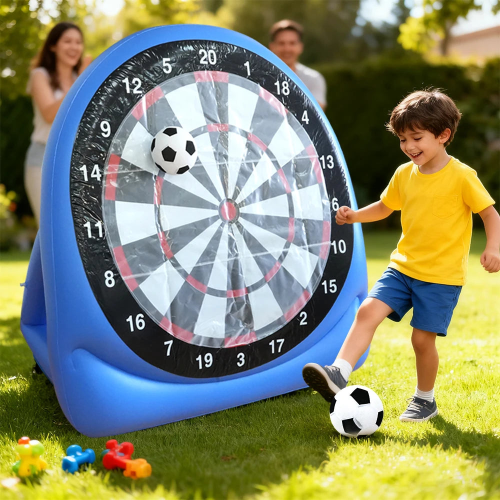 Wonflex Aufblasbare Zielscheibenmatte & Wurfspiel - PVC, Fuer Drinnen & Draussen, Ab 14 Jahren | Fussball & Dart | Familienspiel