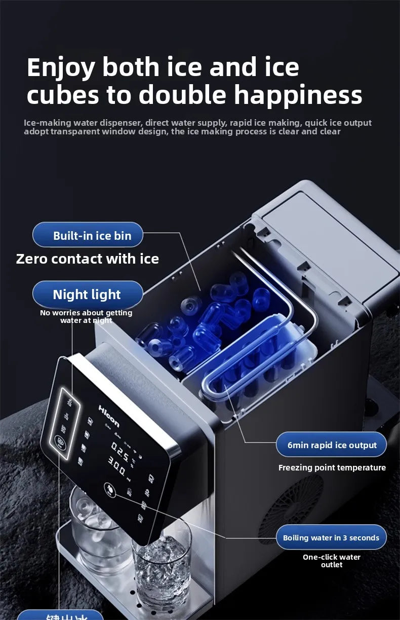 3-in-1-Eisbereiter und Wasserspender: Haushaltsgerät für die Arbeitsplatte mit sofortiger Erwärmung/Kühlung, großes Fassungsvermögen, energiesparend