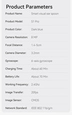 Verbesserter intelligenter visueller Ohrenschmalzreiniger mit Kamera, 800 W HD-Endoskop, multifunktionales visuelles Ohrreinigungswerkzeug, inklusive Stauraum