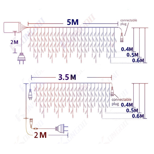 3,5 M-40 M LED Eiszapfen Vorhang String Fairy Lichter Girlande Outdoor Weihnachten Lichter Neue Jahr Geburtstag Hochzeit Straße urlaub Dekor