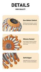 20 Massageköpfe Orange Kopfhaut Kopfmassagegerät Rotlicht Vibrator Octopus Scratcher zur Entspannung Stress Migräne