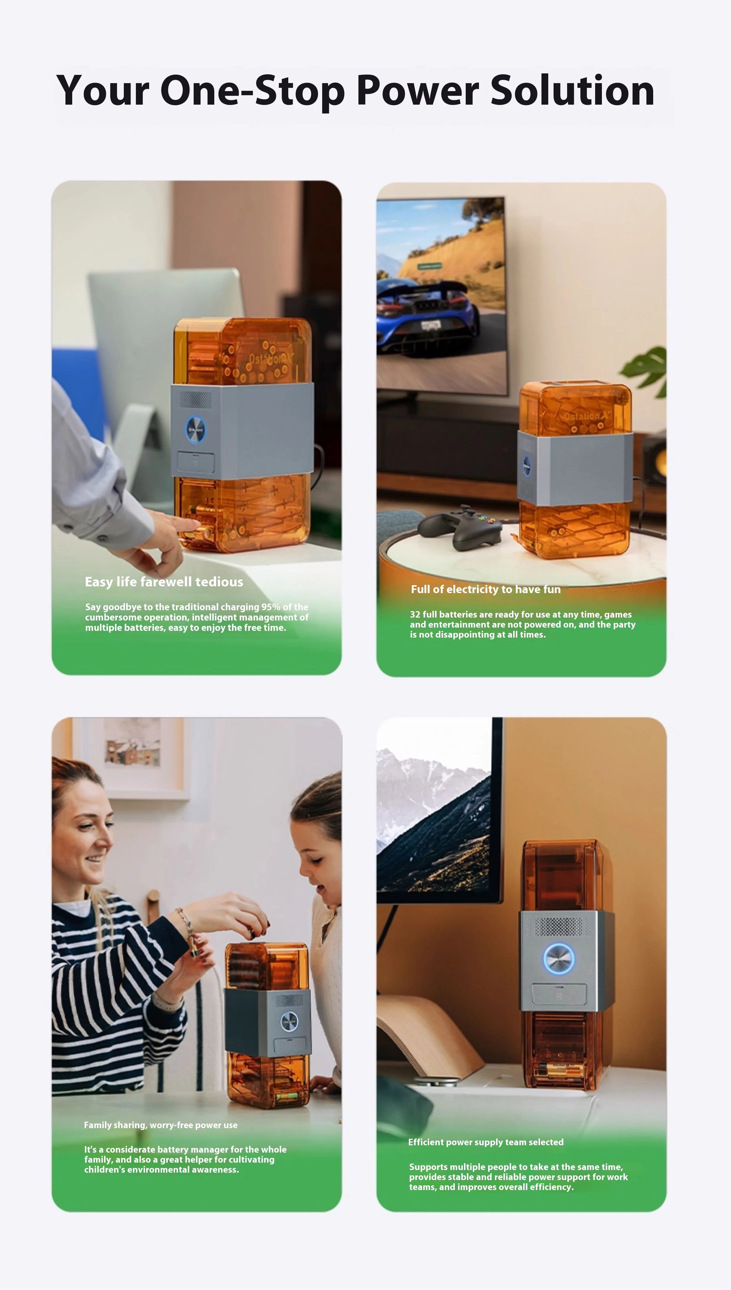 OLIGHT OstationX 3-in-1 Smart-Akkuladegerät AA/AAA Ni-MH wiederaufladbares Batterieladegerät Ladebox Nickel-Metallhydrid-Batterien Gehäuse