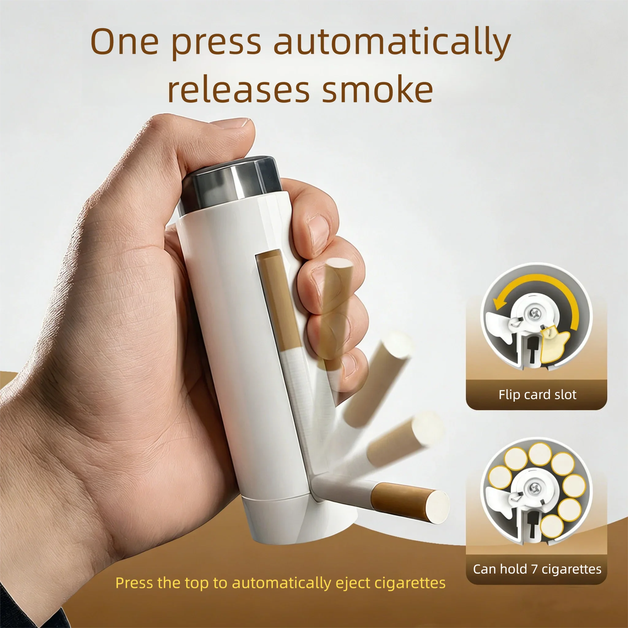 Neue kreative All-in-One-Zigarettenschachtel mit automatischer Auswurf, tragbare Zigarettenschachtel mit einem Klick, Zigarettenzubehör, Geschenk für Männer