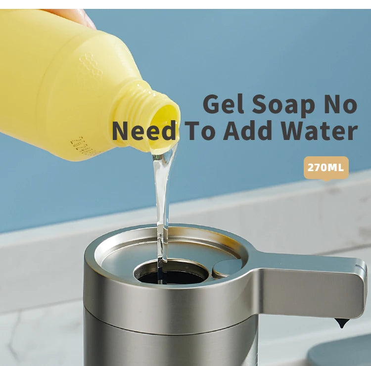 Küchenseifenmaschine, automatischer Sensor, Händedesinfektionsmittel, intelligenter elektrischer Seifenspender für Körperwaschmittel, Edelstahl 304