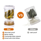 Siebglas für Oliven und Gurken, neuer Olivenbehälter, Sanduhrglas mit Sieb, umklappbarer Gurkenbehälter zur luftdichten Aufbewahrung von Lebensmitteln