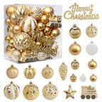 65PCS Champagner Gold Weihnachten Ball Dekorationen Matt Glänzend Wasser Welligkeit Design Weihnachten Kugeln Weihnachten Baum Ornamente Wohnkultur