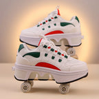 Kinder-Rollschuhe mit ausziehbarer Vierradunterstützung