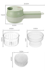 Elektrischer Gemüseschneider-Set, handgeführt, kabellos, Knoblauchstampfer, Lebensmittelzerkleinerer, Fleischwolf, Maschine, Schälen, Scheibe, Küchenzubehör