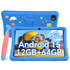 TABWEE K10 Kinder-Tablet 10'' Android 15, 4 GB RAM + 8 GB erweiterbar, 64 GB ROM, 5G WiFi, Widevine L1, 5000 mAh Kinder-Tablet-PC
