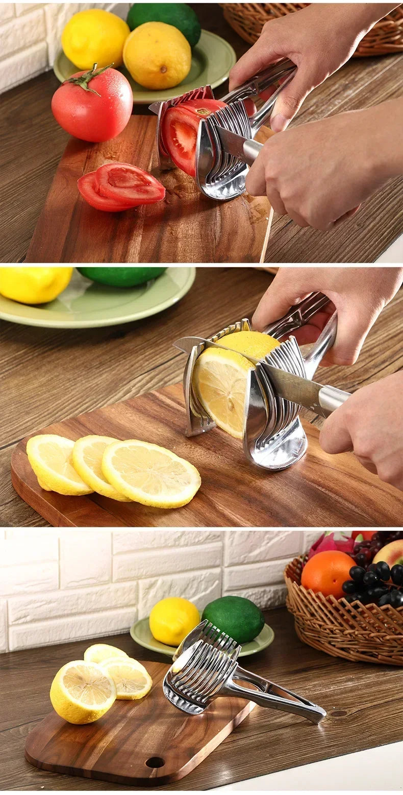 Handheld Orange Zitrone Slicer Tomaten Schneiden Clip Obst Slicer Zwiebel Slicer Küche Artikel Cutter Edelstahl Küche Zubehör
