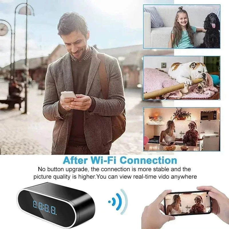 Wifi Mini Uhr, Kamera, Remote Viewing, Mit Nachtsicht 1080P, Überwachungskamera Fernbedienung, Bewegungserkennung, Für Haushalt
