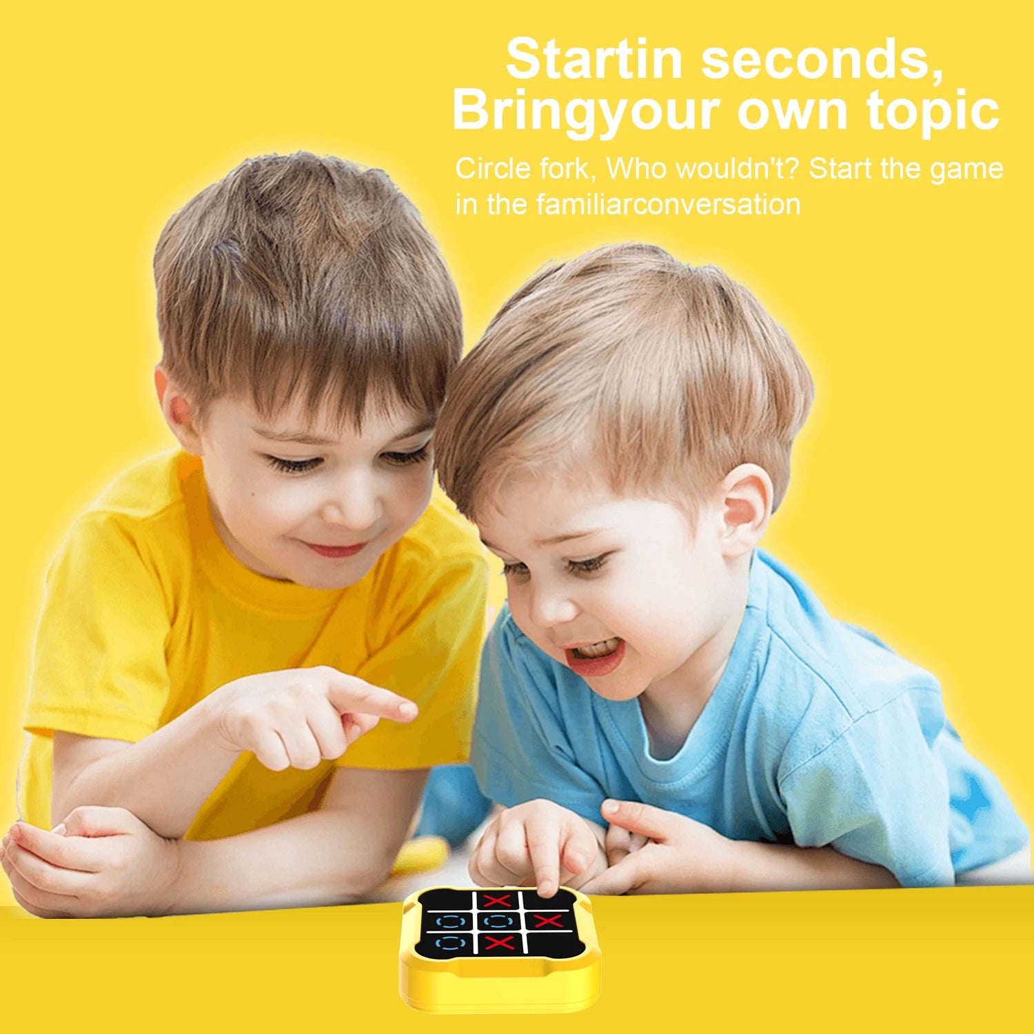 Tragbare Tic Tac Toe-Spielekonsole – tragbares elektronisches Puzzle für alle Altersgruppen, Reisespielzeug mit Memory-Training und Montessori-Geschenken