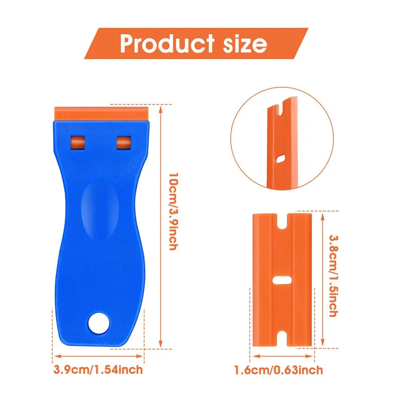 Auto-Aufkleber-Entferner-Schaber, 100 Stück, Kunststoffklingen zum Entfernen von Kleber, Schaben, Aufklebern, Etiketten und Abziehbilder aus Glas, Windschutzscheiben