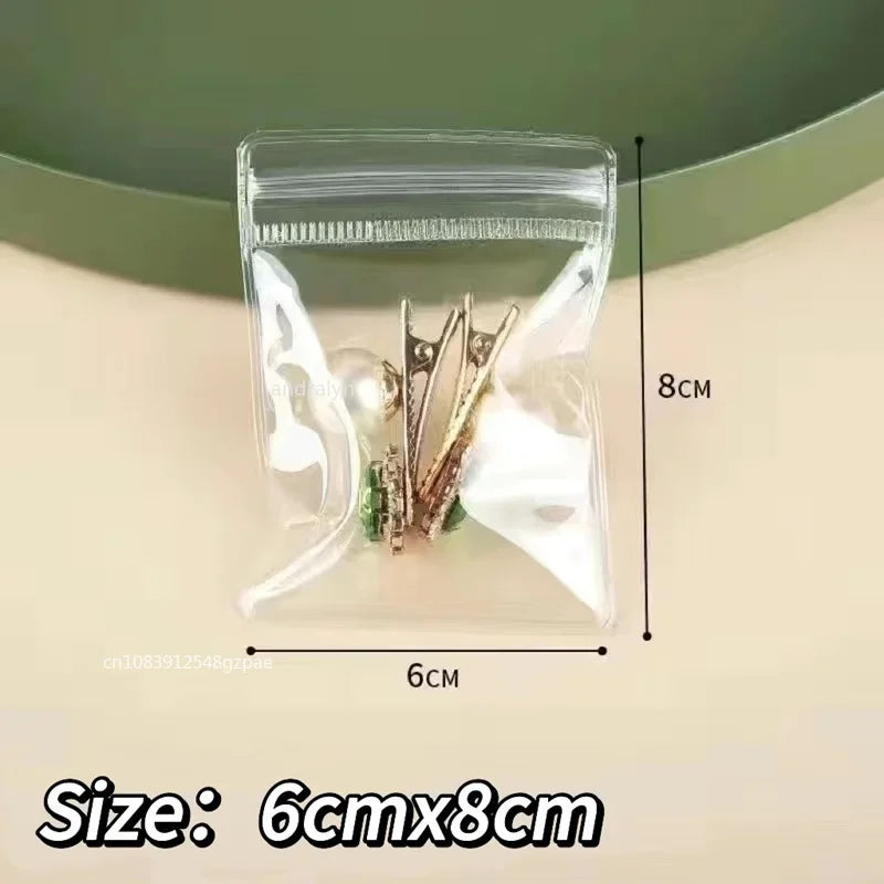 10/50/100 Stück selbstdichtende Zip-Lock-Beutel aus PVC für Schmuck, wiederverschließbar, dick, transparent, mit Druckverschluss, Aufbewahrungsbeutel für Geschenkverpackungen