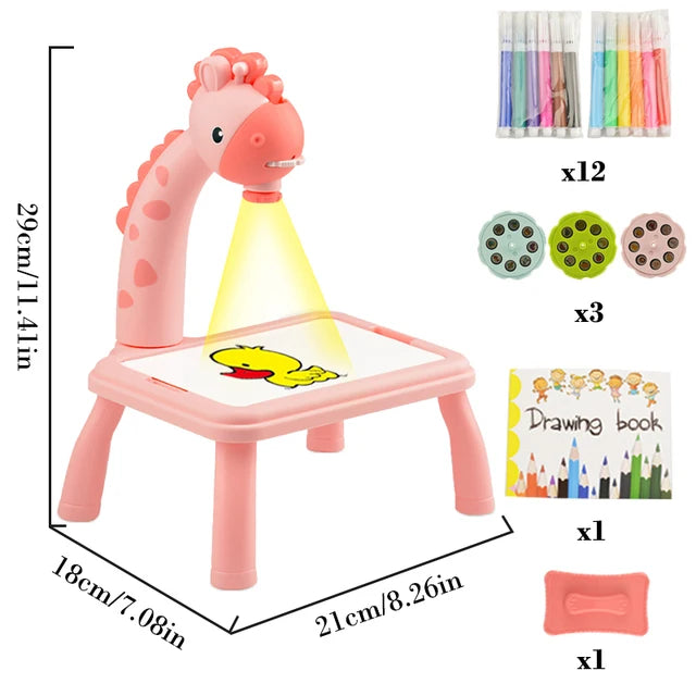 Malbrett-Spielzeug für Kinder, LED-Projektor