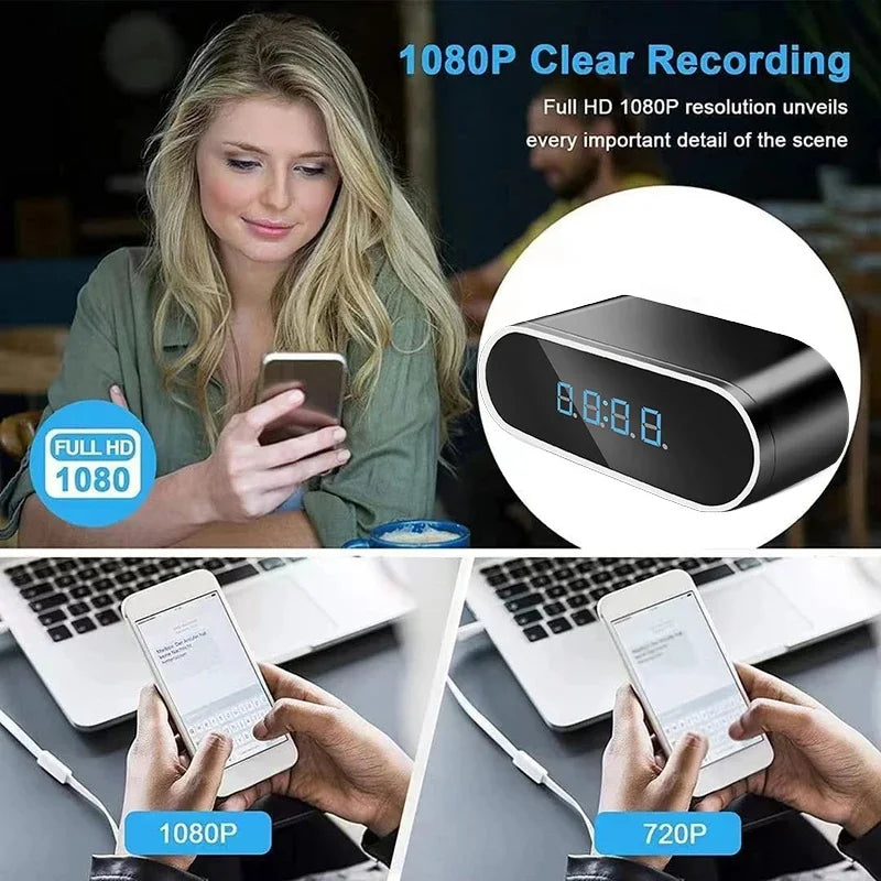 Wifi Mini Uhr, Kamera, Remote Viewing, Mit Nachtsicht 1080P, Überwachungskamera Fernbedienung, Bewegungserkennung, Für Haushalt