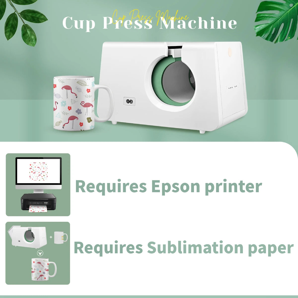 Automatische Tassenpresse, 10–11 Unzen, Transfersublimation, tragbare Tassenpresse, One-Touch-Taste als Geschenk für Geburtstage