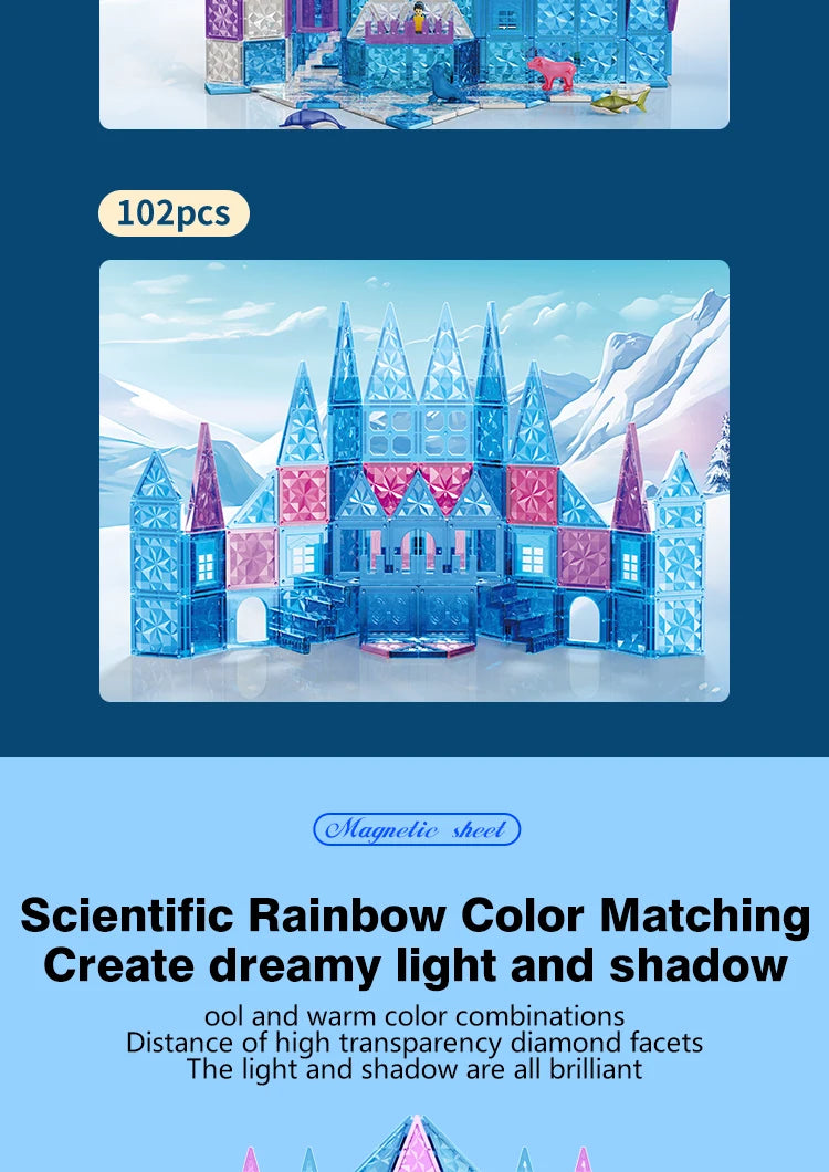 Kinderspielzeug, magnetische Fliesen, Frozen-Set, Klassenzimmer-Essentials, Magnet-Bauspielzeug für Kleinkinder, Vorschule, Montessori-Lernspiele für