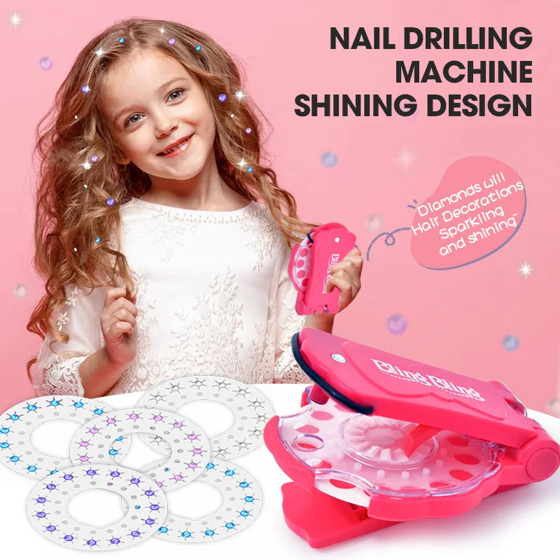 Magie Blingbling Mädchen Haar Diamant Bohrer Maschine DIY Pretend Play Werkzeug kinder Pädagogisches Spielzeug Kunststoff Diamant Aufkleber Ap...