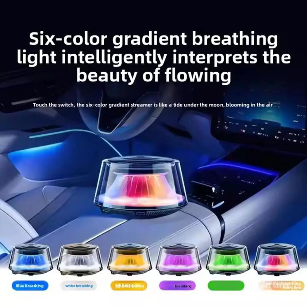 Snow Mountain Smart Car Duftdiffusor, wiederaufladbarer Luftdiffusor, Auto-Lufterfrischer, Wolkennebel mit RGB-Licht, Auto-Innenraum