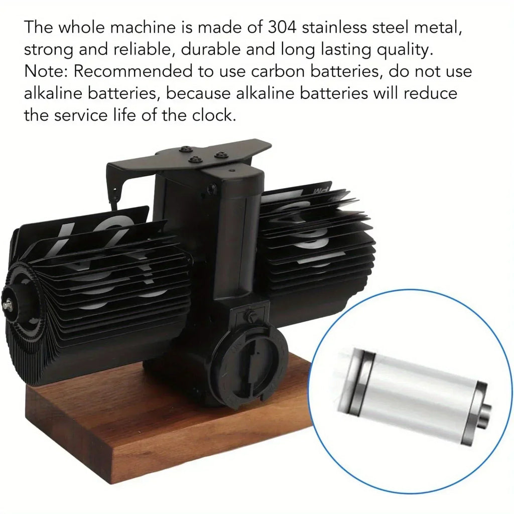 Batteriebetriebene mechanische Schmelzuhr, klappbare Schreibtischuhr, digitale Retro-Uhr mit automatischem rotierendem Rohr, zur Dekoration