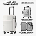 Hartschalen-Koffer mit USB-Ladeanschluss & Frontöffnung – 20"/22"/24"/26"