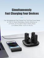 4 x 5000 mAh Mini-Powerbank mit Ladestation, tragbar, PD 20 W, Schnellladegerät, Powerbank für iPhone 16 x Samsung Xiaomi Poverbank