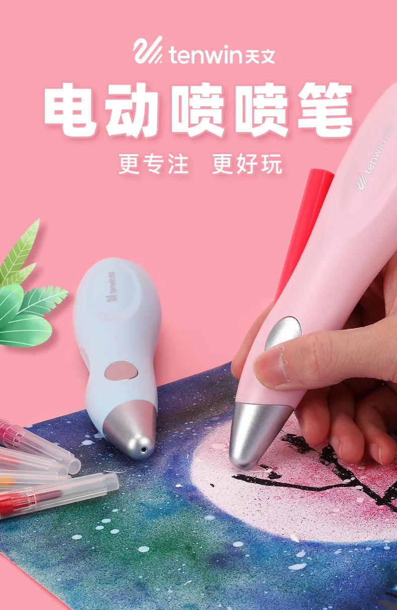 Elektrische Airbrush Aquarell Stift Set Multi-funktion Farbe Inkjet Stift Elektrische Spray Kunst Stift 12 Farben Hand bemalt