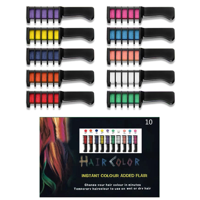 10PCS Kinder Multi Farbe Haar Farbstoff Kamm Set Mode Make-Up Spielzeug Kits Einweg Haar Färben Kamm Spielzeug Für Mädchen Farbe haar