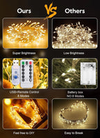 3/6/9M USB Power LED Feuerwerkskörper Lichterketten Fernbedienung Girlande Lichterkette für Hochzeit Party Garten Weihnachtsdekoration