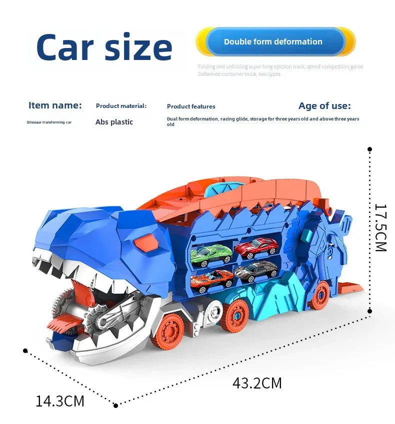 Großer neuer Dinosaurier, der Autos pielzeug isst, transformierbare Lager trägheit gleitendes Auto für Kinder intelligente Motorrad fans