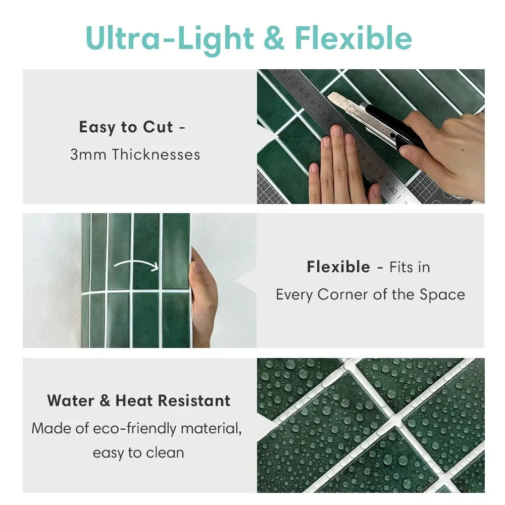 10 stücke 3d Fliesenaufkleber moderne Peel and Stick Wand fliese selbst klebende Küchen fliese Backs plash Form wasserdicht 30x30cm